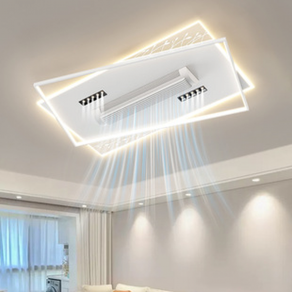 Cross border modern minimalist Zhongshan new 2025LED bladeless fan light bedroom ceiling light living room atmospheric lighting fixture