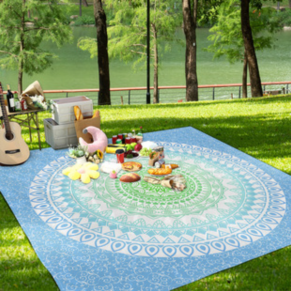 Cross border beach mat, quick drying, waterproof and moisture-proof mat, outdoor picnic mat, camping blanket
