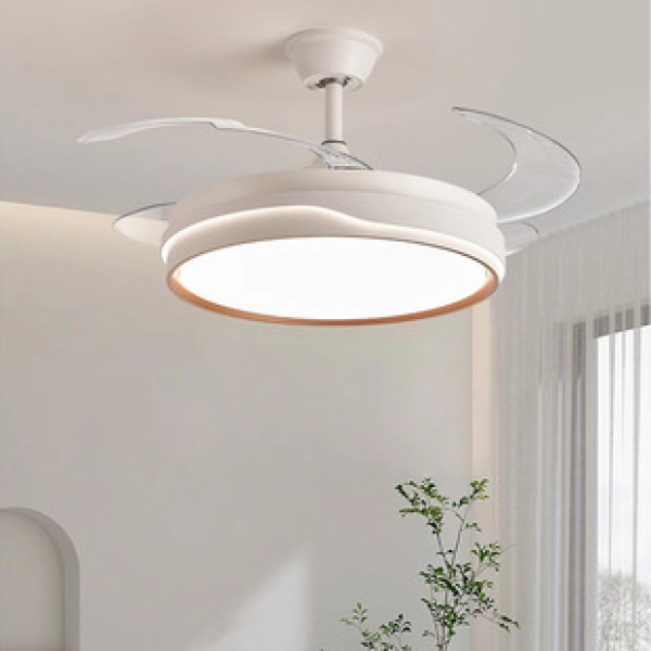 Invisible fan lamp, home intelligent electric fan, living room ceiling fan, bedroom modern dining room lamp, minimalist new cream lamp
