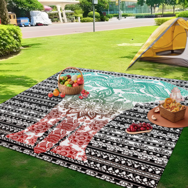 Cross border beach mat, quick drying, waterproof and moisture-proof mat, outdoor picnic mat, camping blanket