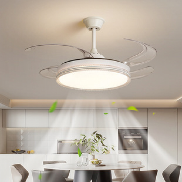 Restaurant variable frequency ceiling fan light remote control simple invisible fan light new intelligent modern ceiling fan model voice bedroom light