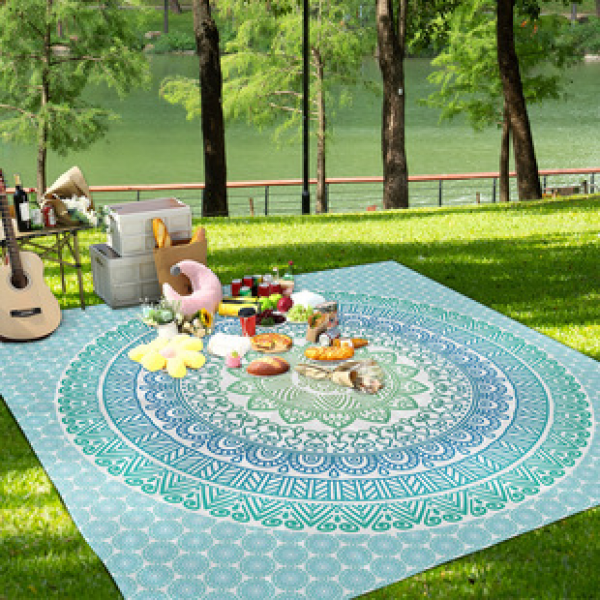 Cross border beach mat, quick drying, waterproof and moisture-proof mat, outdoor picnic mat, camping blanket