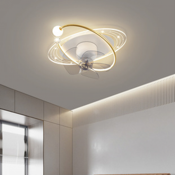 Modern minimalist creative bedroom study room ceiling light living room dining room fan light Zhongshan LED lighting fixtures
