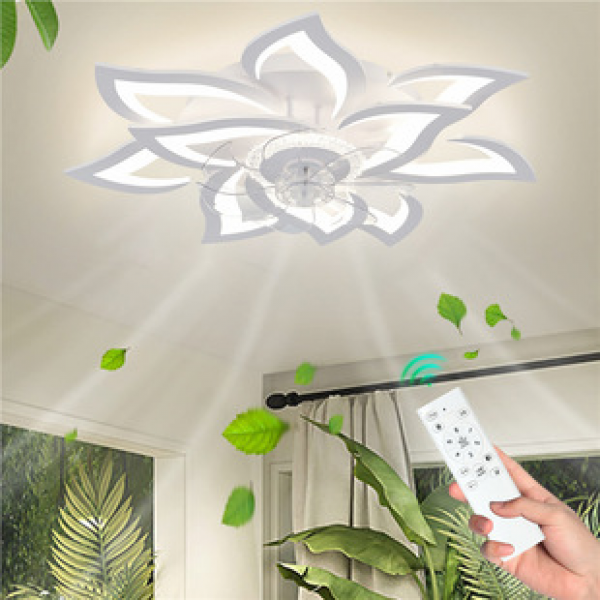 Amazon Cross border Nordic Electric Fan Light Variable Frequency Bedroom Dining Room Living Room Ceiling Fan Light Wide Pressure Ceiling Fan with Light