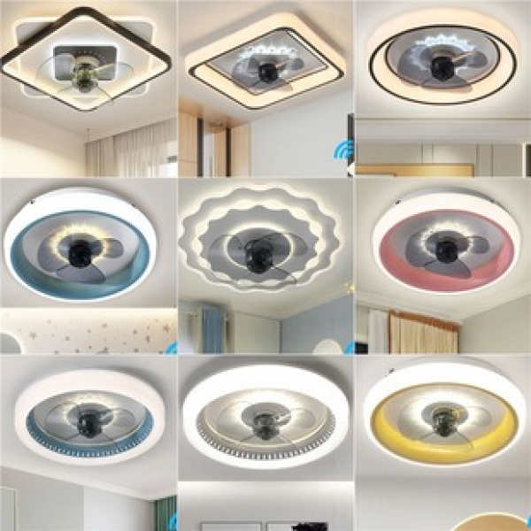 Ceiling mounted fan light for bedroom, home living room, dining room, minimalist ceiling fan light, new ultra-thin children's fan light integrated