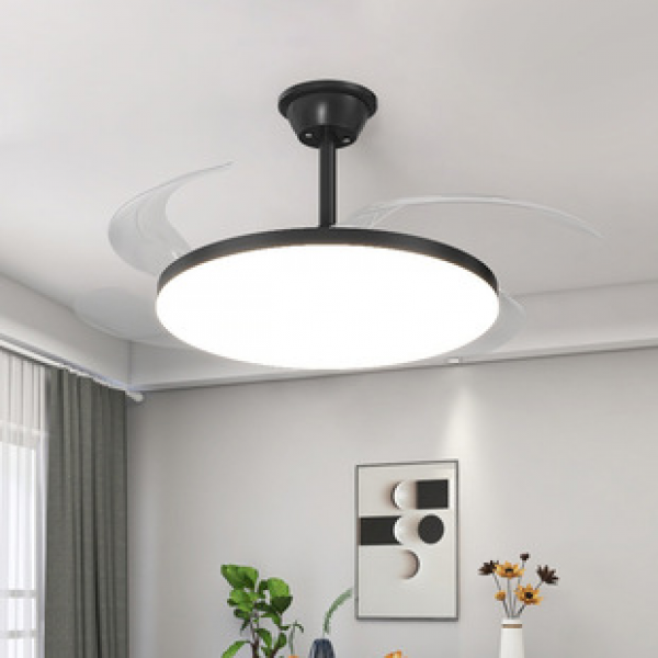 Cross border LED ceiling fan lighting, bedroom dining, modern home living room lighting, invisible electric fan lighting, Zhongshan lighting