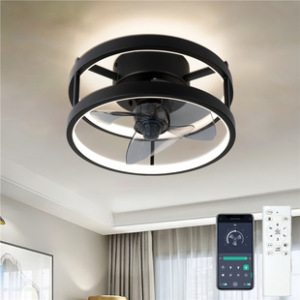 New Nordic Light Luxury Fan Light Simple Integrated Living Room Dining Room Variable Frequency Ceiling Light Silent Bedroom Fan Light