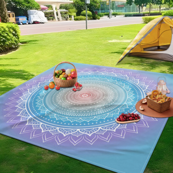 Cross border beach mat, quick drying, waterproof and moisture-proof mat, outdoor picnic mat, camping blanket