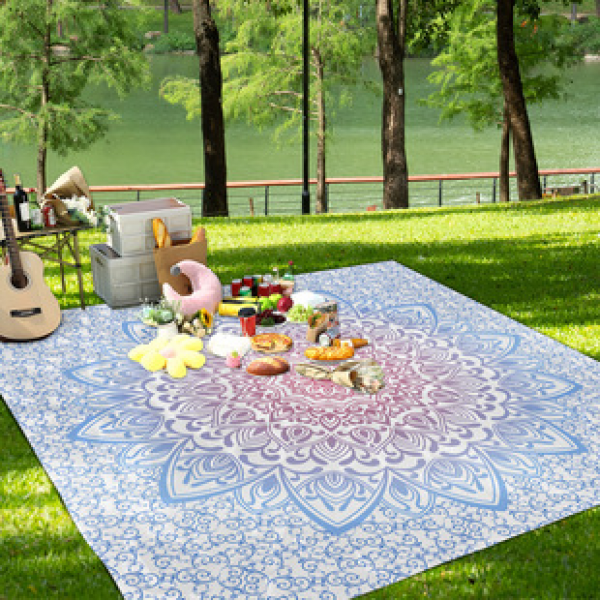 Cross border beach mat, quick drying, waterproof and moisture-proof mat, outdoor picnic mat, camping blanket