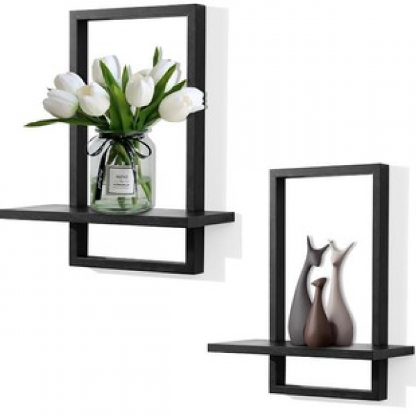 Nordic creative wall mounted wooden flower pot rack, nail wall bookshelf, living room wall decoration rack, wall mounted display rack, trendy