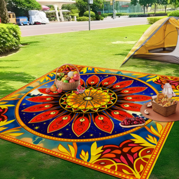 Cross border beach mat, quick drying, waterproof and moisture-proof mat, outdoor picnic mat, camping blanket