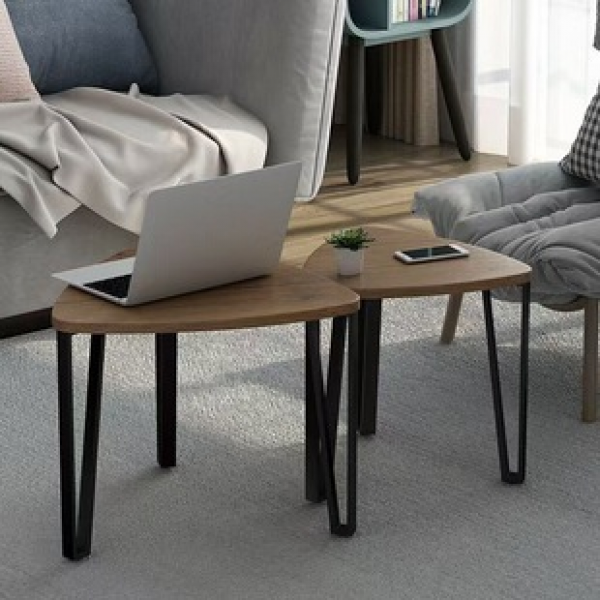 Cross border direct sales coffee table, simple modern small-sized household, mini living room, simple iron edge table, tea table, small table