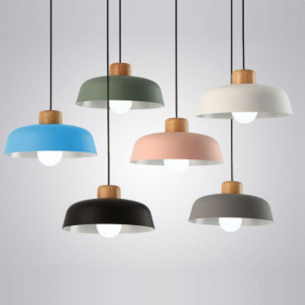 Nordic style pendant lights, restaurant lights, kitchen bar counter, wrought iron bedroom, simple, modern, creative, personalized macaron lighting fixtures