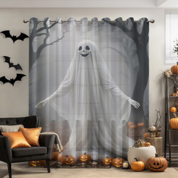 1pc new Halloween series window screen 3D digital printing manufacturer direct sales bedroom living room decoration pole through window screen