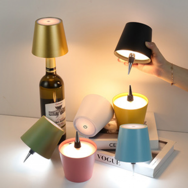 Cross border LED Charging Atmosphere Desk Lamp Plug in Wine Bottle Lamp Bar Bar Light Amazon Cross border Manufacturer