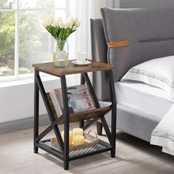 Manufacturer direct sales floor standing storage and organizing rack, multi-layer record storage rack, light luxury bedroom bedside side table storage rack