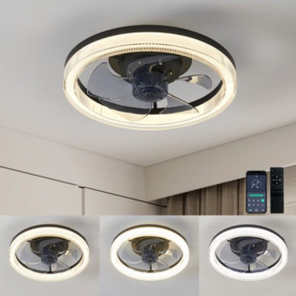 Cross border Alexa European and American standard fan ceiling light luxury bedroom fan light silent restaurant living room