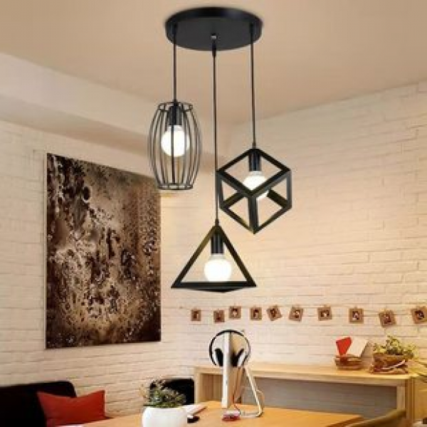 Nordic wrought iron coffee shop pendant lights, industrial style, creative personality, modern simplicity, milk tea shop, bar counter, aisle, restaurant lights