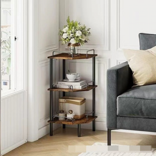 Factory direct floor standing storage rack, living room corner, multi-layer storage, iron art storage, book and picture book rack, trendy