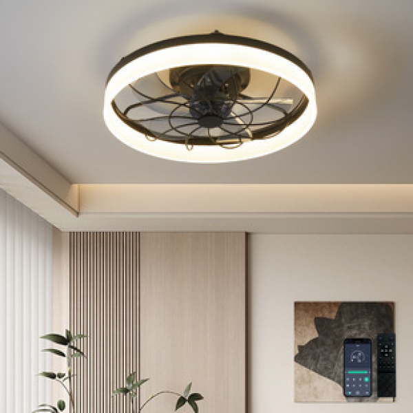 Cross border Alexa speaker control 110V fan ceiling light luxury Nordic bedroom fan light silent restaurant living room