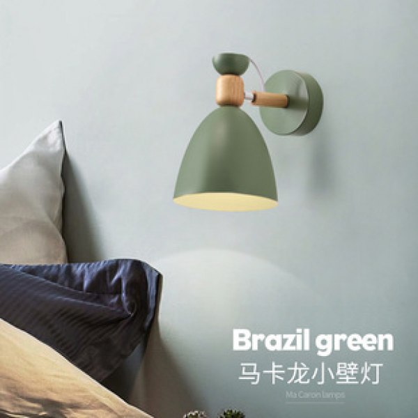 Wall lamp Nordic bedroom modern minimalist macaron background wall creative LED living room creative aisle bedside lighting fixture