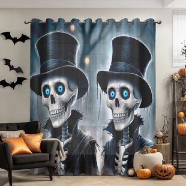 1pc new Halloween series window screen 3D digital printing manufacturer direct sales bedroom living room decoration pole through window screen