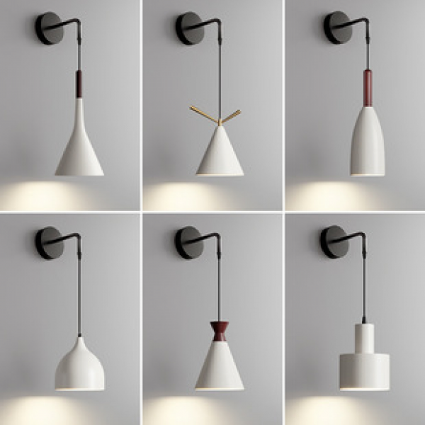 Nordic modern wrought iron wall lamp simple bedroom bedside lamp living room background wall lamp staircase corridor lamp