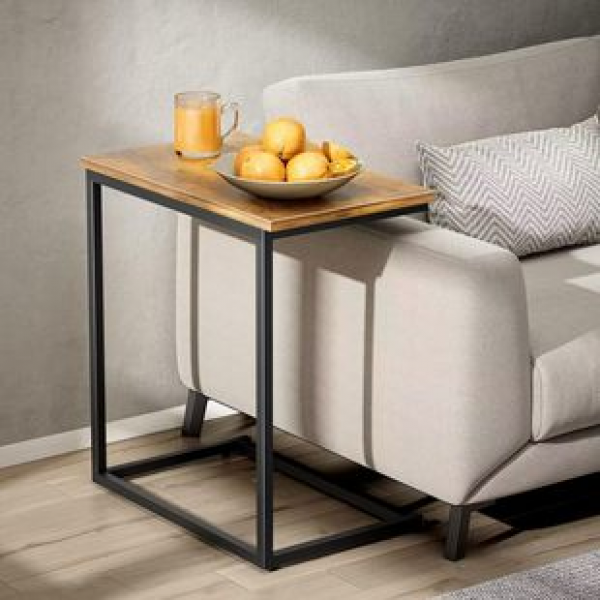 Cross border bedside table, side table, coffee table table, C-shaped iron wood combined sofa, side table, movable and simple desk storage rack