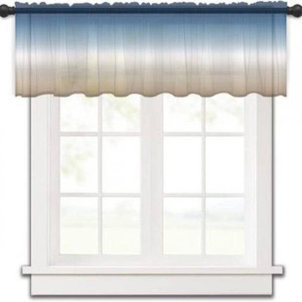 1PC gradient short curtain decoration kitchen half curtain pole home decoration window curtain short curtain