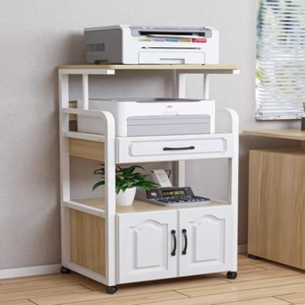 Cross border new floor standing printer storage rack, multi-layer office and home storage rack, simple table edge sorting rack