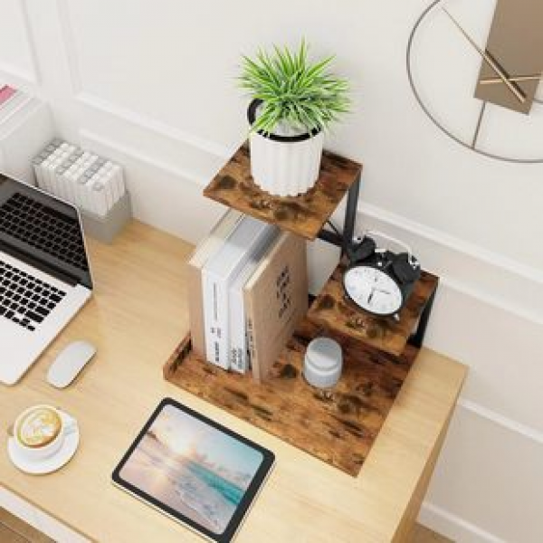 Factory direct sales home study desktop shelf, three-layer desktop book storage and sorting rack, bedside miscellaneous storage