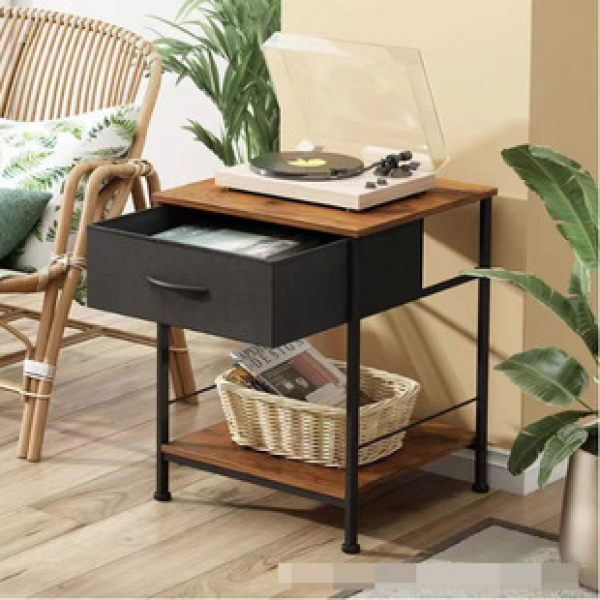 Factory direct bedside table, simple living room sofa, edge storage cabinet, iron wood combined with American edge table, trendy bedside table