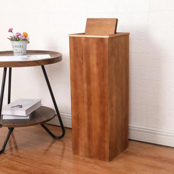 Creative wooden homestay, minimalist trash can, hotel lobby, bathroom, kitchen, swing lid trash can, factory direct sales