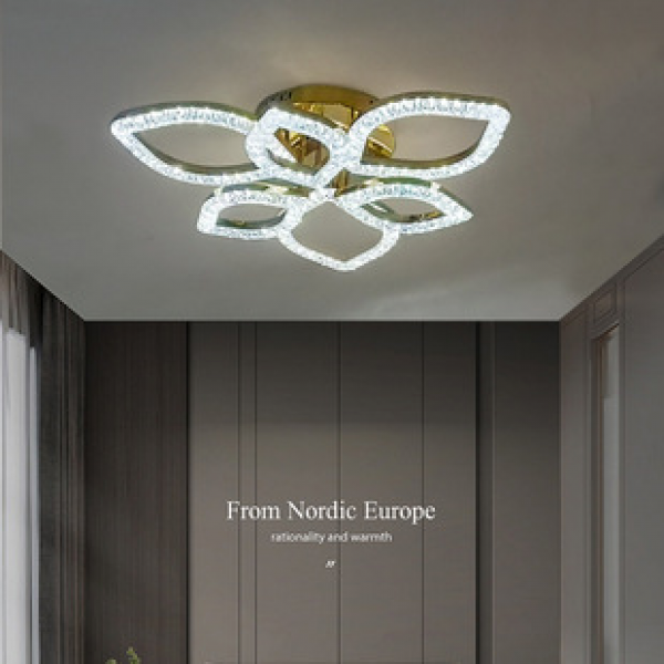 Acrylic minimalist circular LED living room light, bedroom dining room light, modern light luxury bubble chrome gold ceiling light