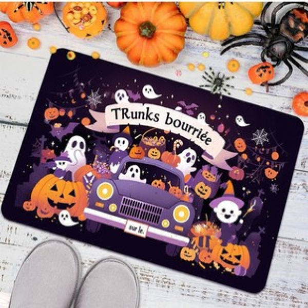 Amazon Cross border Home Halloween Festival Floor Mat Home Bathroom Square Floor Mat Terrifying Atmosphere Home Mat