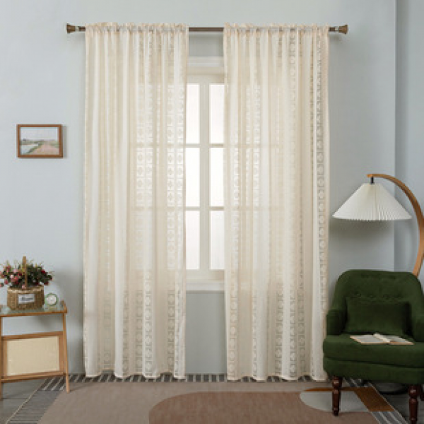 Cross border window screen hollowed out screen curtain Japanese style minimalist AliExpress living room bedroom balcony finished product manufacturer wholesale and dropshipping
