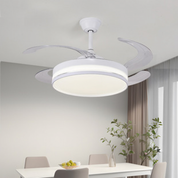 Modern Nordic invisible fan lamp manufacturer direct sales intelligent variable frequency fan lamp pure copper motor large wind power fan