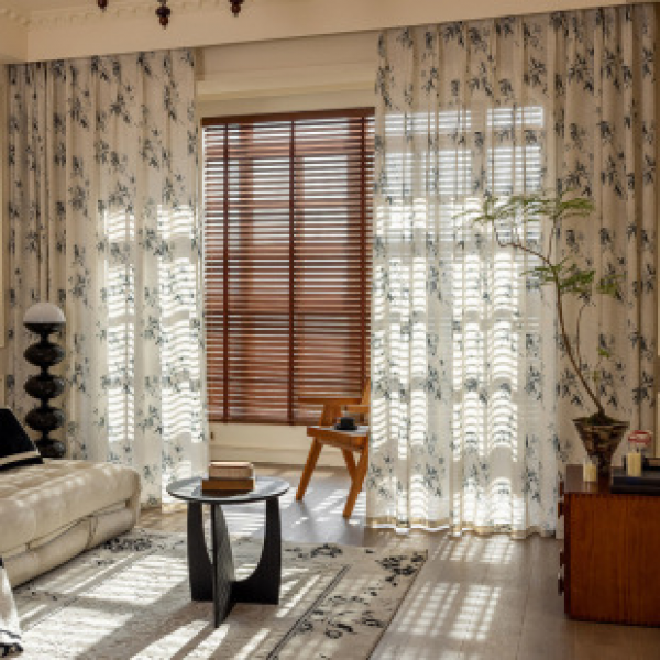 Chinese style, ancient Chinese style, mesh curtains, new style for homestays, study rooms, tea rooms, Zen style bamboo, ink wash, semi blackout linen window screens