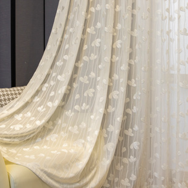 Wholesale white window screen curtains, American style simple modern screen curtains, lace partitions, light luxury bedrooms, living rooms, balconies, cross-border