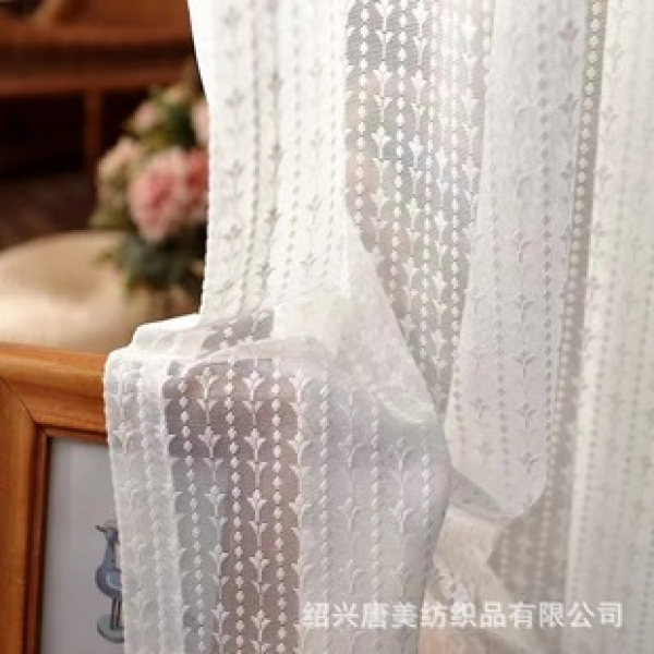 Cross border Korean lace girl style white gauze finished curtains, balconies, living rooms, study rooms, bedrooms, bay windows, window screens, others