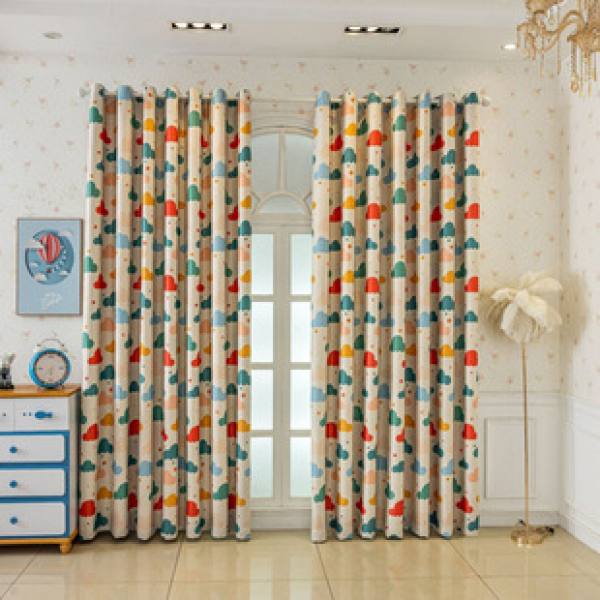 New cloud printed blackout curtains for boys and girls, children's blackout bedrooms, bay windows, sunshade manufacturers wholesale