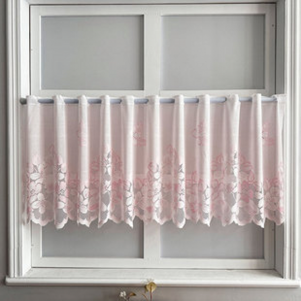 1PC new gradient color short curtain curtains, living room and bedroom decoration curtains, personalized decoration through pole window screen curtains