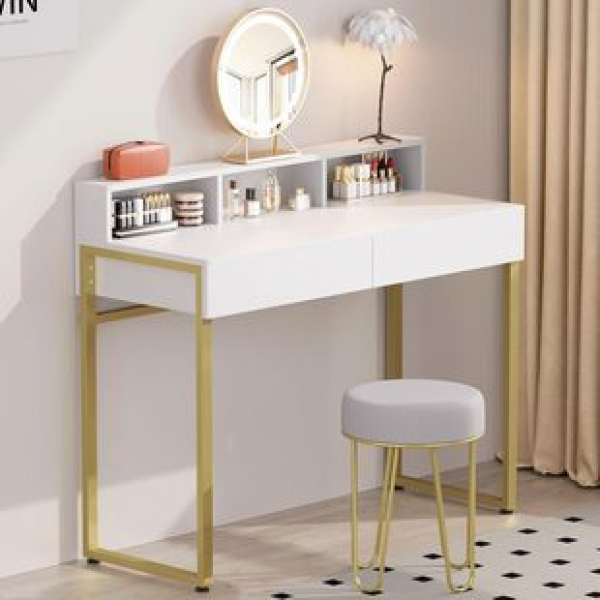 Manufacturer cross-border direct sales modern white makeup table simple small bedroom dressing table simple makeup table table