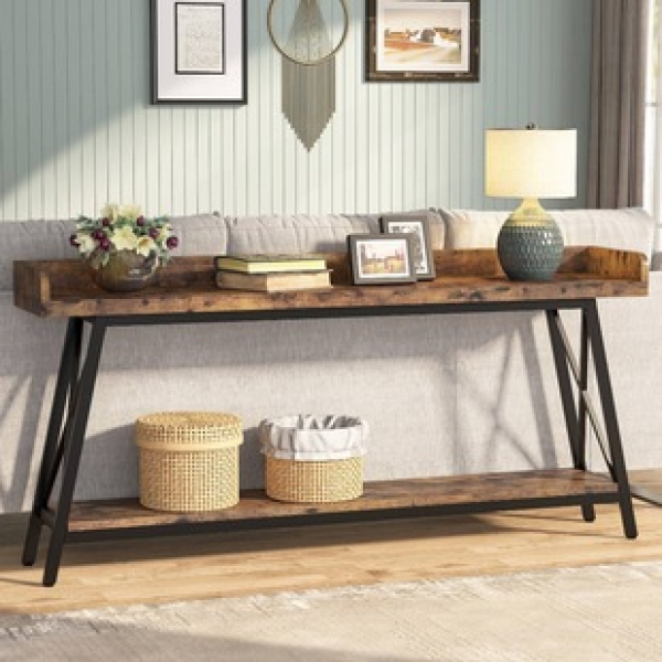 Cross border solid wood sofa table, home living room, simple storage desk, small apartment decoration, versatile lobby table