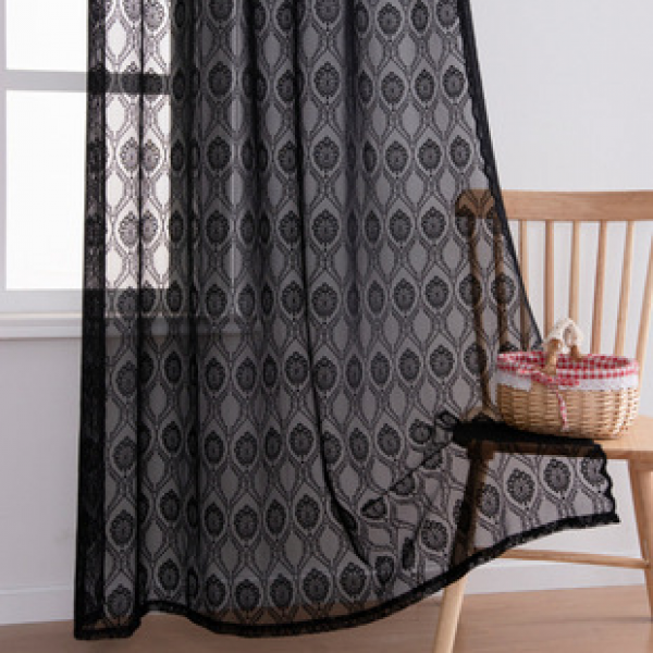 American Jacquard Window Screen Transparent Curtains Living Room Bedroom Dining Room Amazon AliExpress European and American Curtain Manufacturers Wholesale