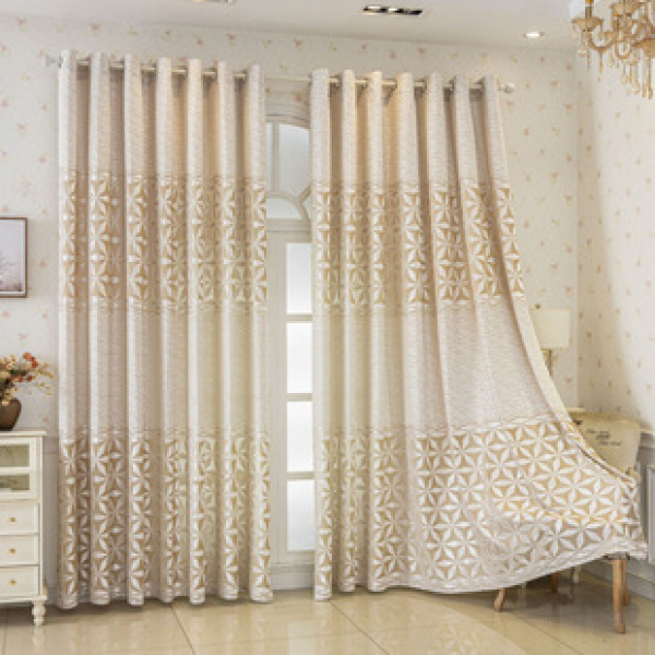 Cross border Jacquard Light Luxury Curtains Thickened Living Room Bedroom Transparent Non transparent Curtains High end Semi blackout Manufacturer Wholesale