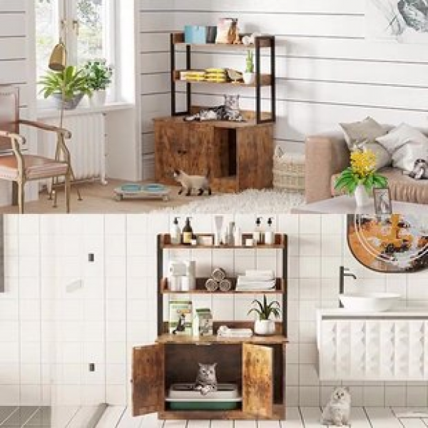 Cross border direct sales of steel and wood combined with large cat cabinets, toilets, hidden cat litter boxes, fences, furniture storage cabinets, trendy