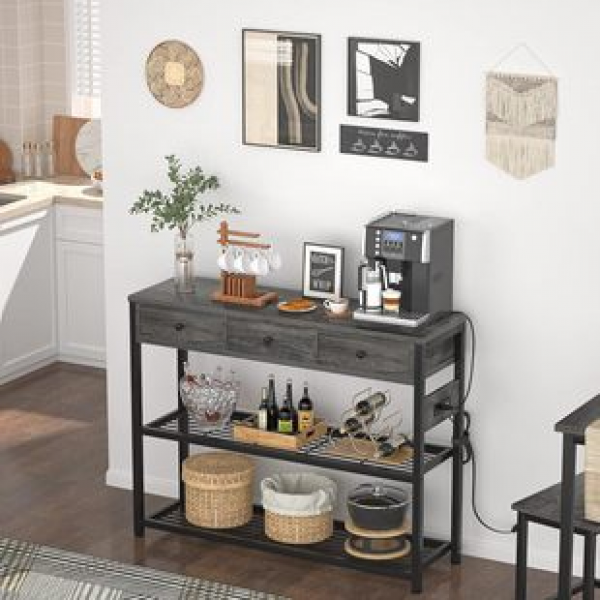 Manufacturer direct sales multifunctional edge cabinet with USB interface, intelligent entrance cabinet with drawers for storage, dining edge cabinet, tea water cabinet