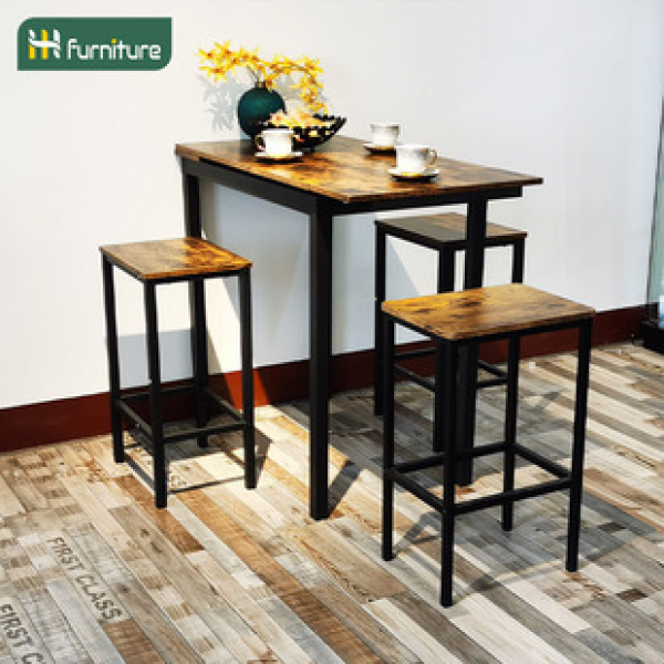 Cross border direct sales bar counter table coffee table restaurant bar table and chair milk tea shop dining chair combination telescopic dining table chair trend