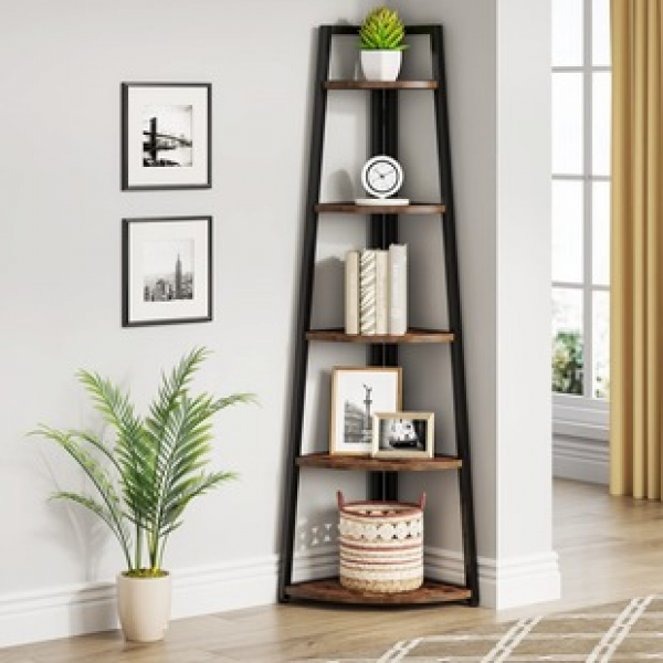 Cross border factory direct sales living room corner bracket, simple and multifunctional floor standing storage rack, multi-layer bookshelf, small-sized apartment
